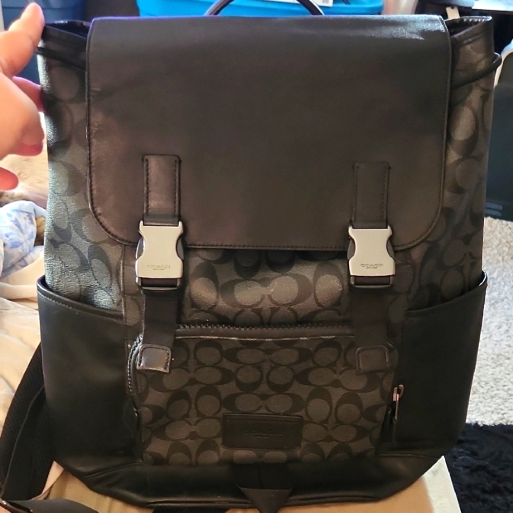Coach Black Signature Backpack